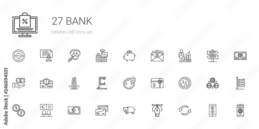 bank icons set