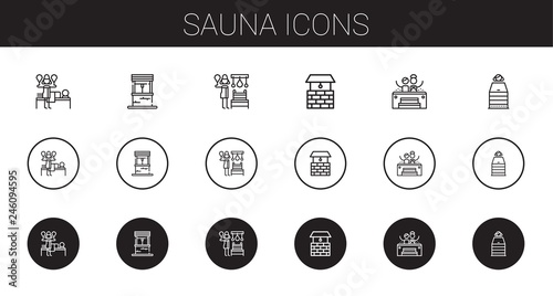 sauna icons set