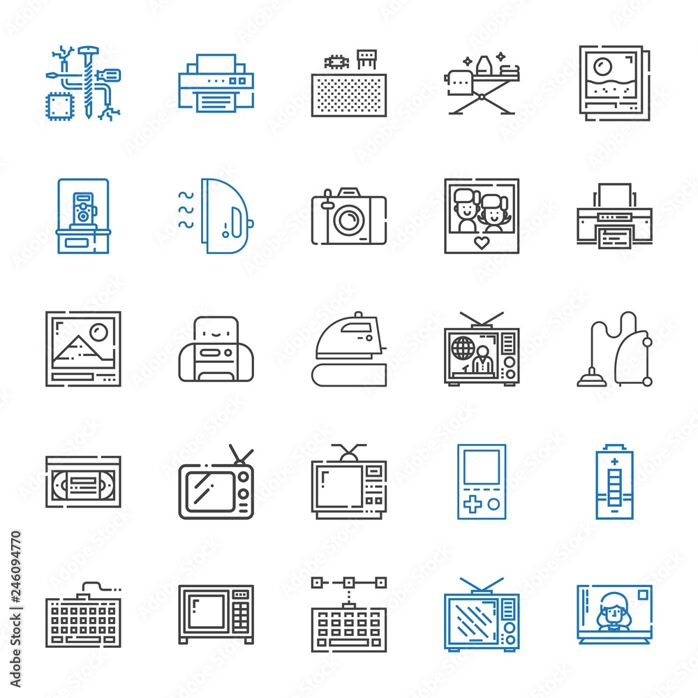 electronics icons set
