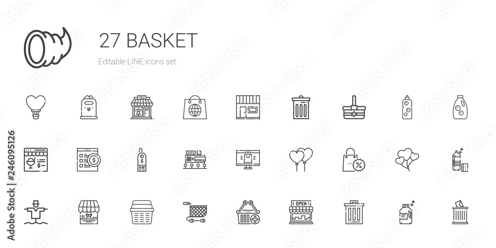 basket icons set basket icons set