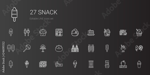 snack icons set