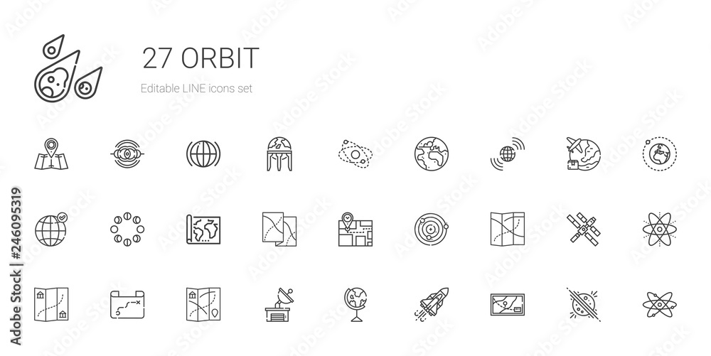 orbit icons set