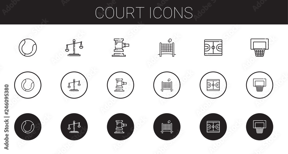 court icons set court icons set