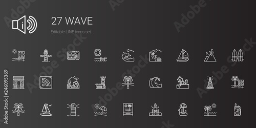 wave icons set
