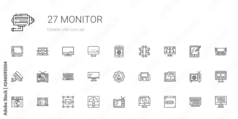monitor icons set monitor icons set