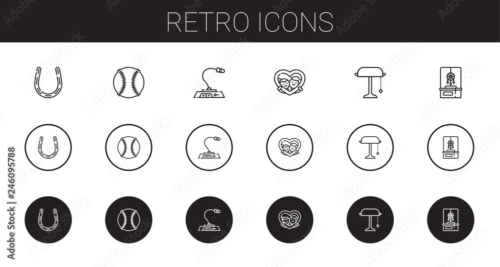 retro icons set retro icons set
