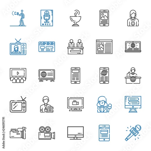 tv icons set