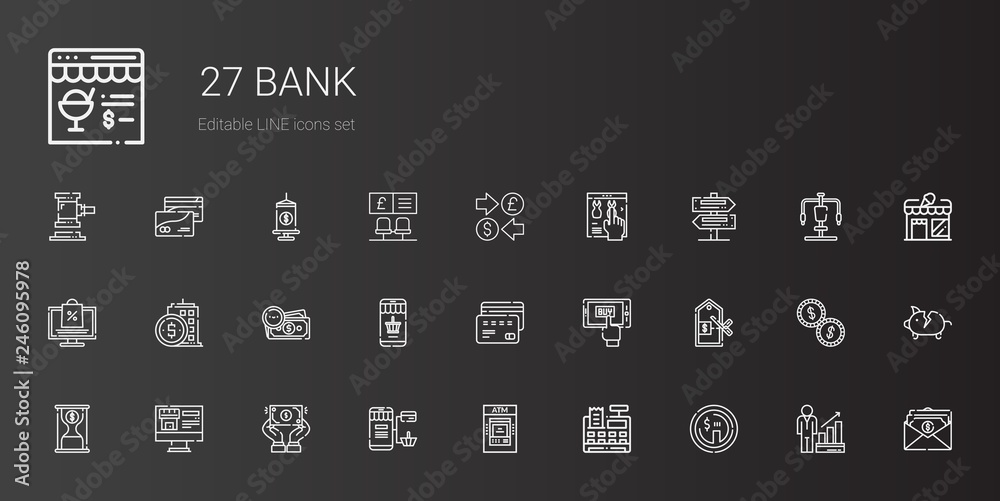 bank icons set bank icons set