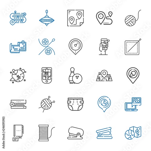 pin icons set
