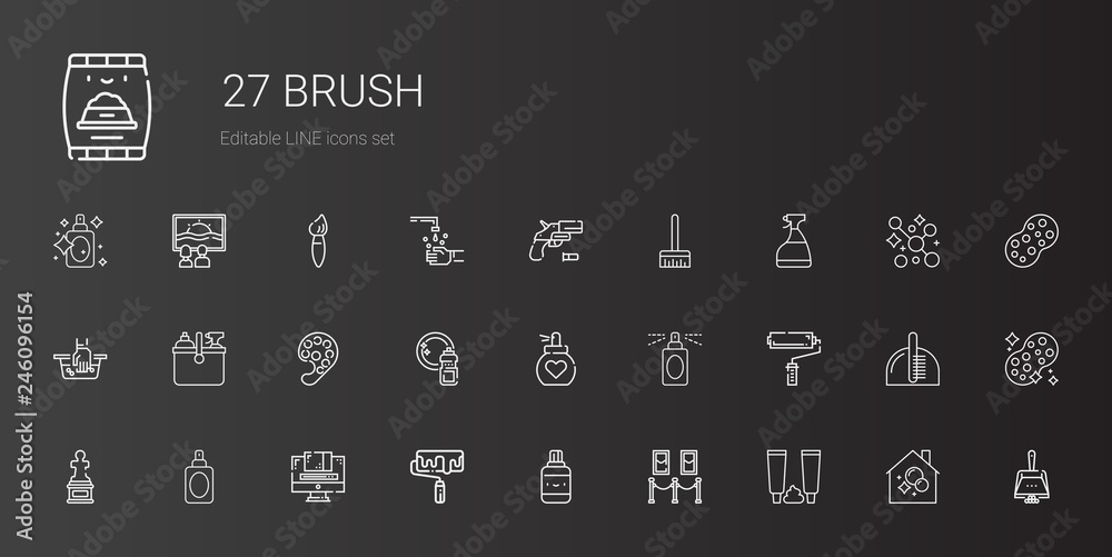 brush icons set