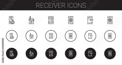 receiver icons set