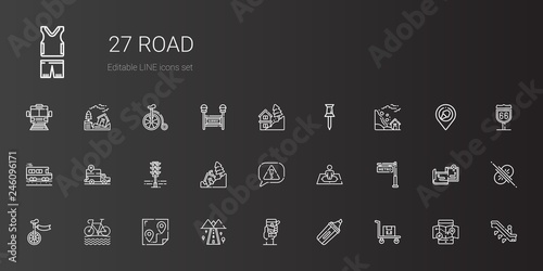 road icons set