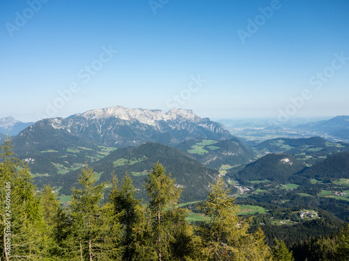 Panoramic view of valley in the Bavarian Alps