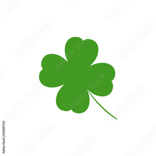 Clover icon, Patricks Day symbol, graphic design template, four leaf, vector illustration