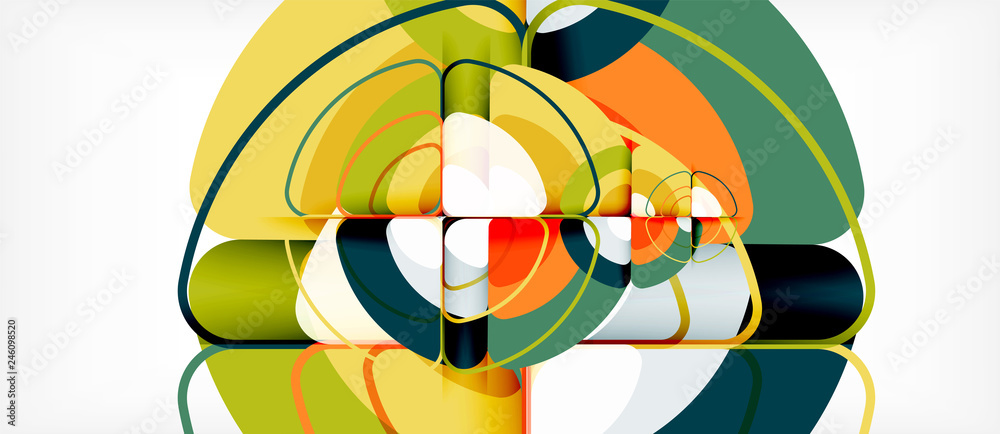 Circles and triangles geometric abstract background. Trendy abstract layout template for business or technology presentation or web brochure cover, wallpaper Circles and triangles geometric abstract background. Trendy abstract layout template for business or technology presentation or web brochure cover, wallpaper