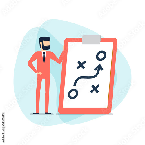 Businessman with planning strategy. Business tactic.
