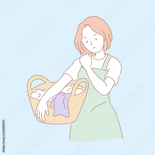 Woman doing laundry