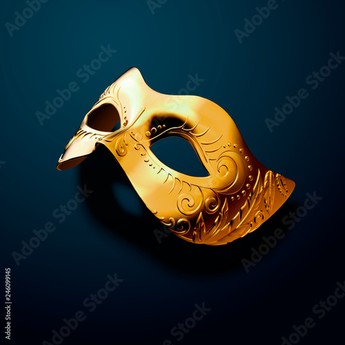 Embossed golden mask