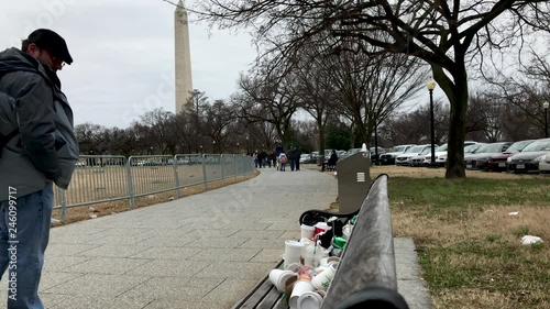 This Ultra High Definition footage shows uncollected trash in the National Mall due to the Federal Government Shutdown. photo