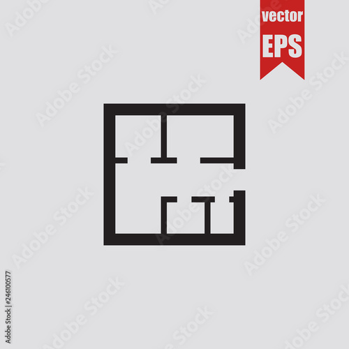 Floor plan icon.Vector illustration.