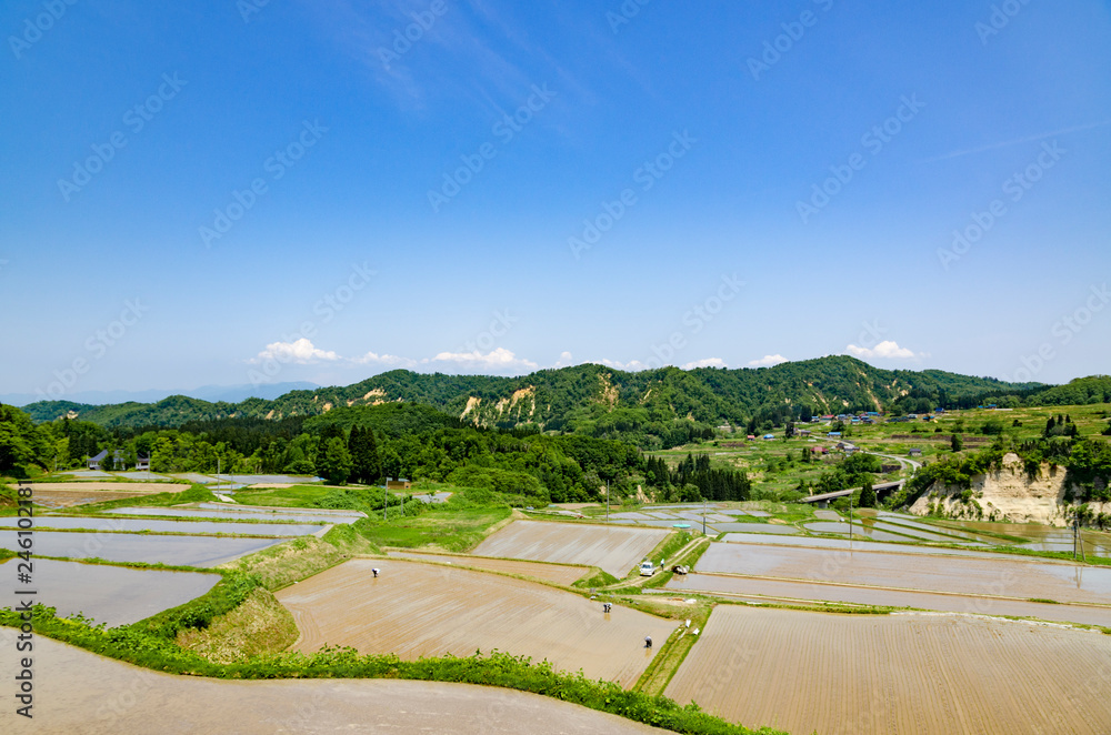 山間の田園風景 山間の田園風景