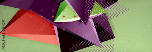3d triangular shapes geometric background. Origami style pattern with triange shapes for decorative design. Poster design. Line design. Modern presentation template