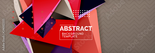 3d triangular shapes geometric background. Origami style pattern with triange shapes for decorative design. Poster design. Line design. Modern presentation template