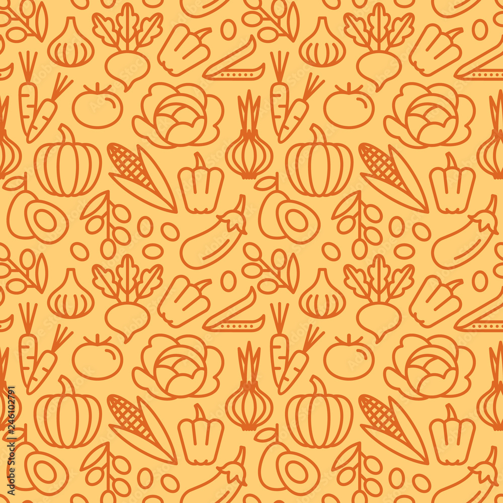 Fototapeta premium Vegetables seamless pattern.
