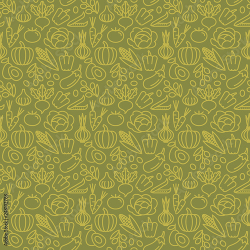 Green vegetables seamless pattern.