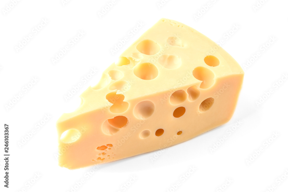 Cheese isolated on white background.