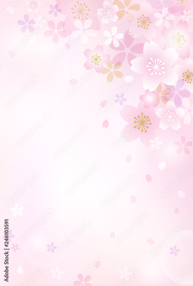 Cherry and light background / postcard template