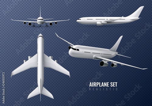 Airplane Realistic Transparent Set