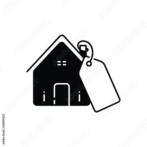 Black solid icon for real estate