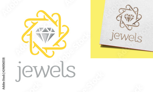 jewelry logo design, diamond logo template, diamond icon