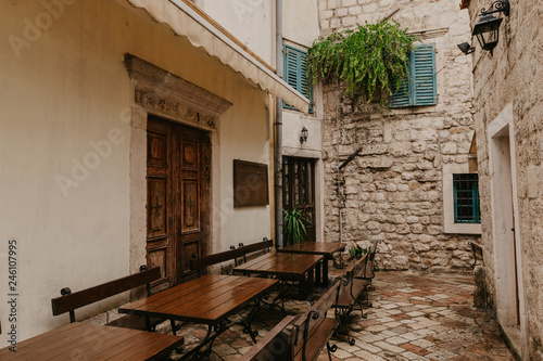 old streets of Kotor  Montenegro.