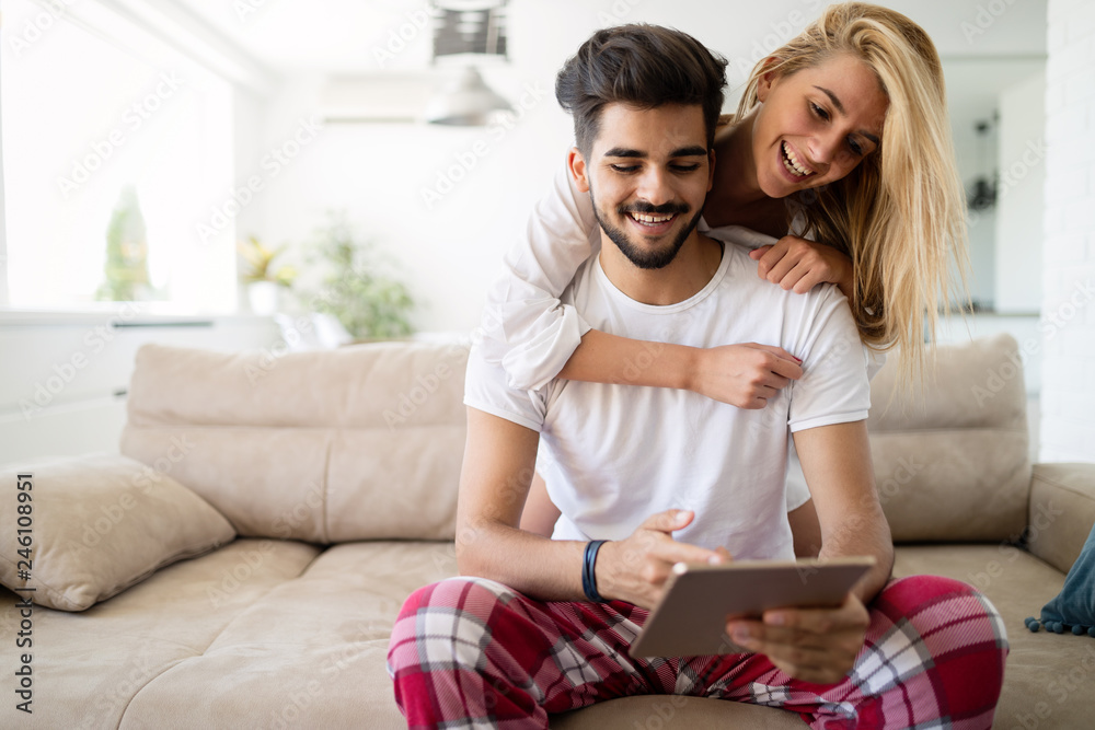 Young attractive couple spending time together at home Young attractive couple spending time together at home