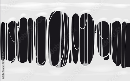Sticky slime white template banner with copy space. Popular kids sensory toy vector illustration. Cartoon liquid mucus isolated background. Abstract design element with detailed slime, isolated