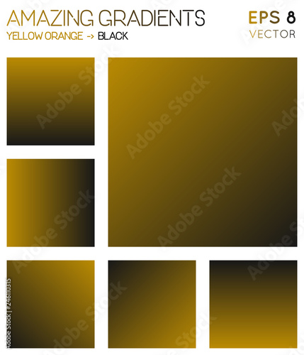 Colorful gradients in yellow, orange, and black color tones. Admirable gradient background, breathtaking vector illustration.