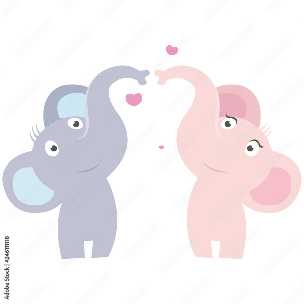 Two elephant making love in valentine day