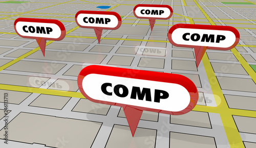 Comps Sold Houses Comparable Properties Map Pins 3d Illustration photo