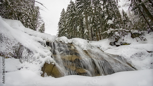 Wasserfall im Winter in Tachechen Harrachsdorf photo