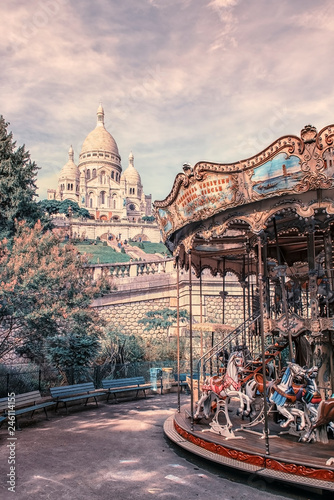 Carousel near the Sacre Coeur in Paris