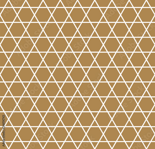 Seamless Japanese Pattern Kumiko For Shoji Screen.Brown Color Background.