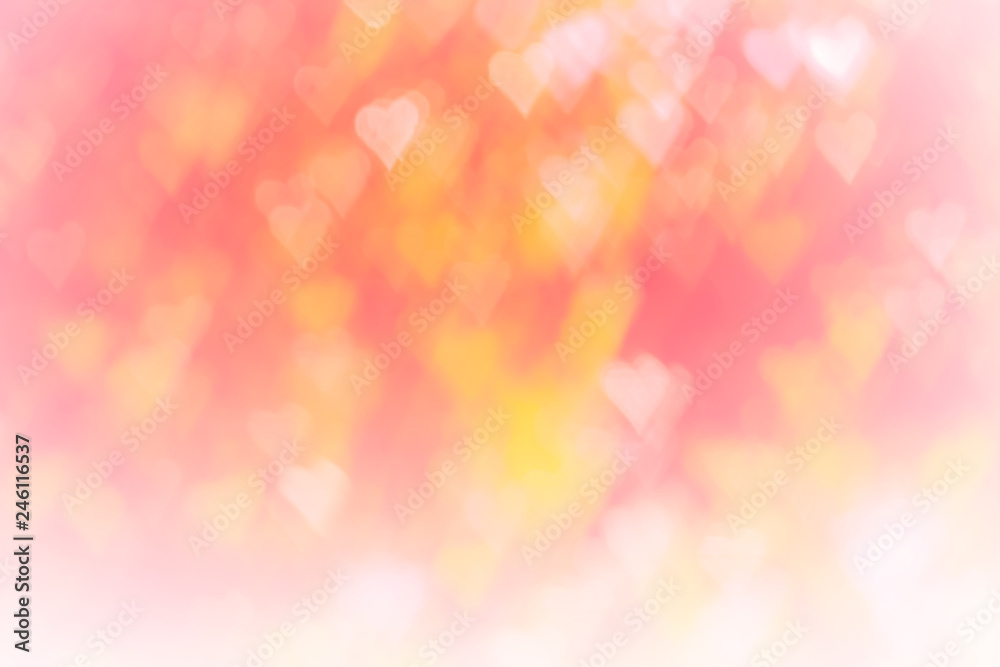 Blurred background of Valentine's day concept. Valentines Day Card. Pastel color tones.multicolored white hearts wallpaper. Blurred background of Valentine's day concept. Valentines Day Card. Pastel color tones.multicolored white hearts wallpaper.