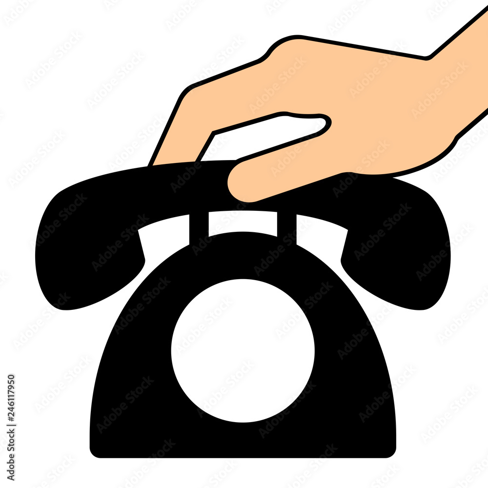 受話器を取る手 Stock イラスト Adobe Stock