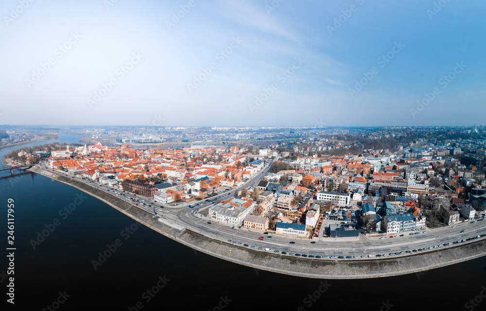 Old Town of Kaunas City, Aerial Panorama