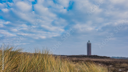 lighthouse, dunes, sea