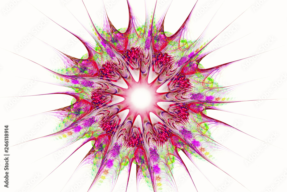 Fototapeta premium 3D Abstract fractal background. Design element for flyer, brochure, web, advertisements, and other graphic designer works. Digital collage. Raster clip art.
