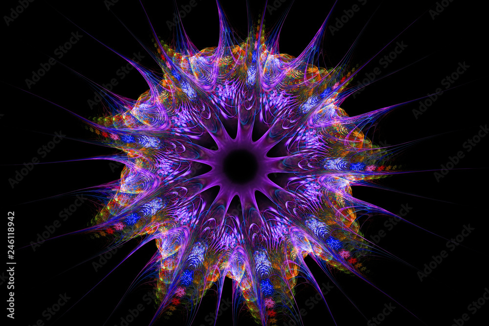 Abstract fantasy ornament pattern. Creative fractal design for greeting cards or t-shirts.