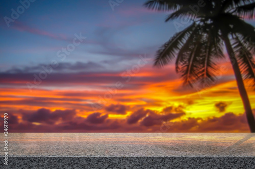 Palm tree with burning suns...